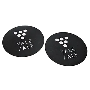 Black Round Custom Coasters Absorbent Paper Cup Mats