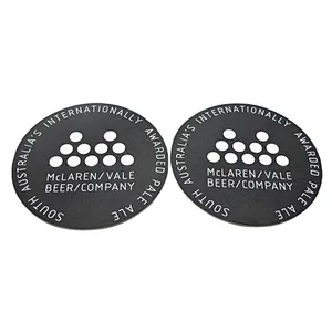 Black Round Custom Coasters Absorbent Paper Cup Mats