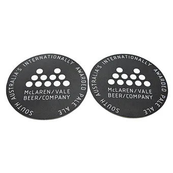 Black Round Custom Coasters Absorbent Paper Cup Mats