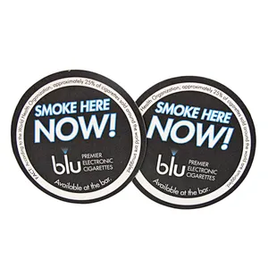 Black Round Custom Coasters Absorbent Paper Cup Mats
