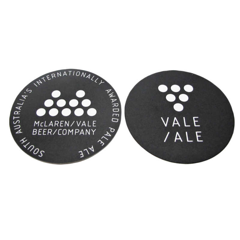 Black Round Custom Coasters Absorbent Paper Cup Mats
