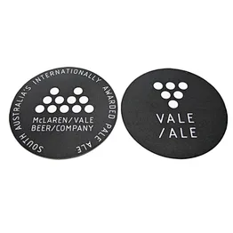 Black Round Custom Coasters Absorbent Paper Cup Mats
