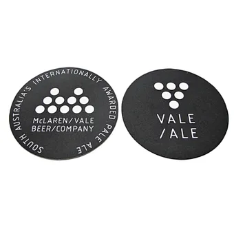Black Round Custom Coasters Absorbent Paper Cup Mats